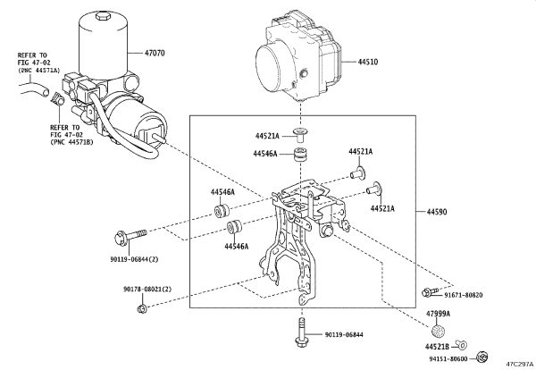 Brake Actuator Bolt Cushion 44546-12120 for Toyota Auris
