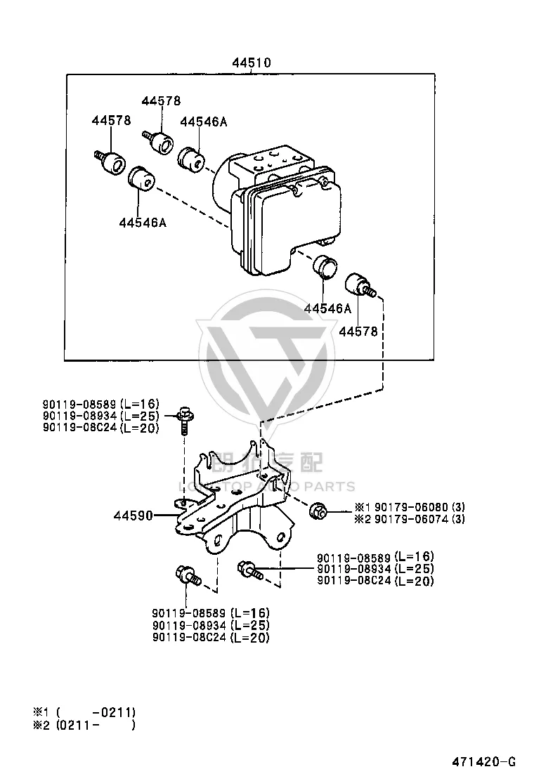 Brake Actuator Cushion Bolt 44578-52010 for Toyota Yaris