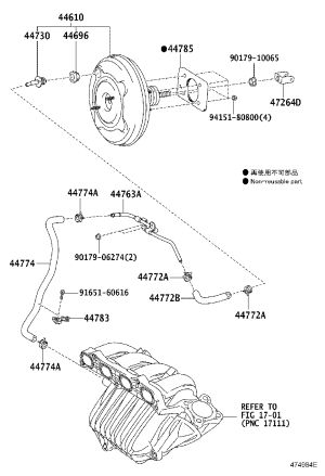 Brake Vacuum Pipe 44772-28200 for Toyota Previa