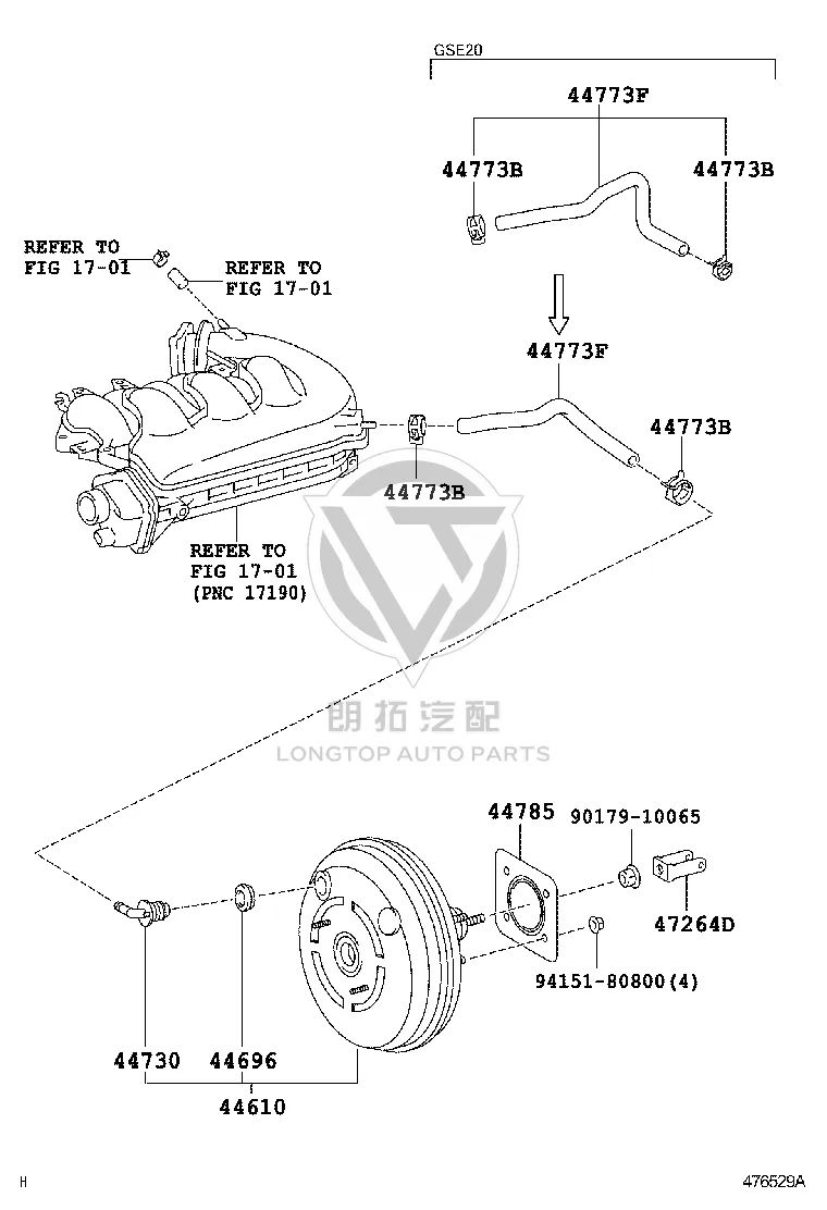 Brake Vacuum Pipe 44773-53070 for Lexus IS250