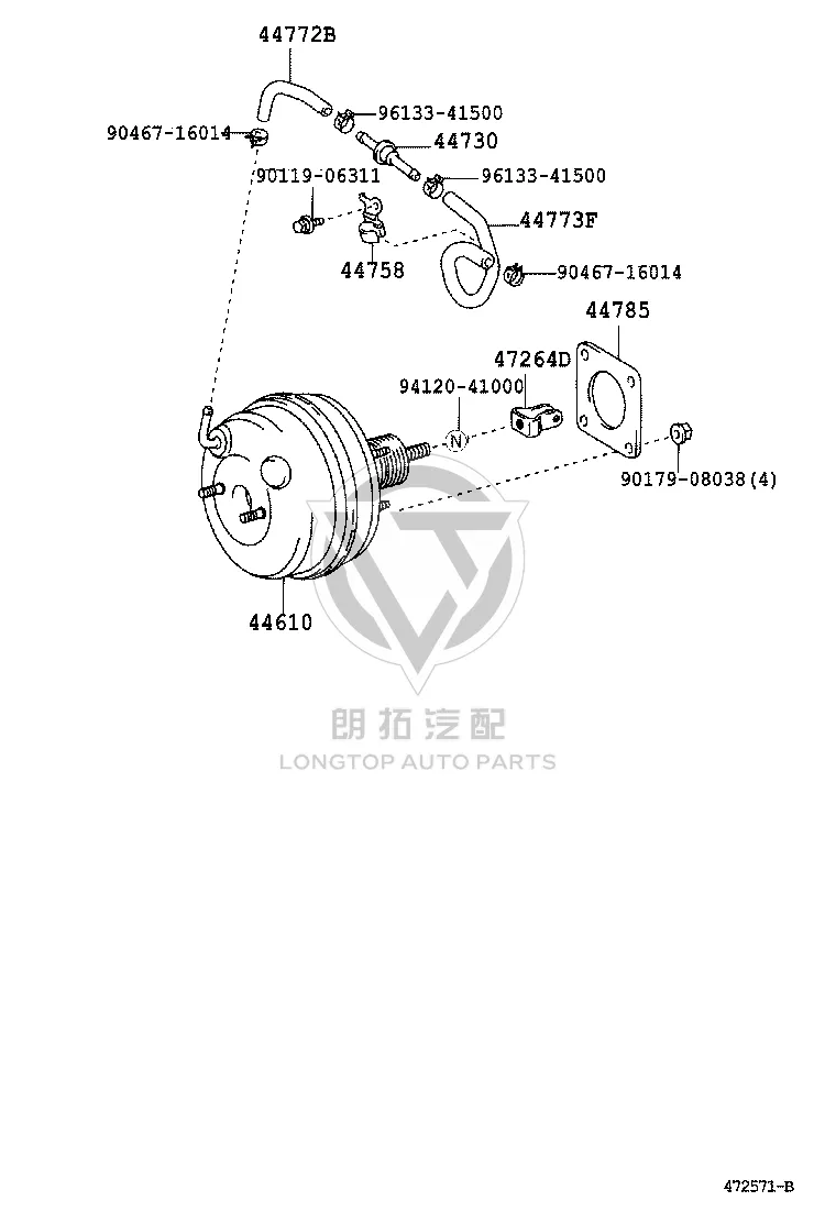 Brake Vacuum Tube 44773-33120 for Toyota Camry