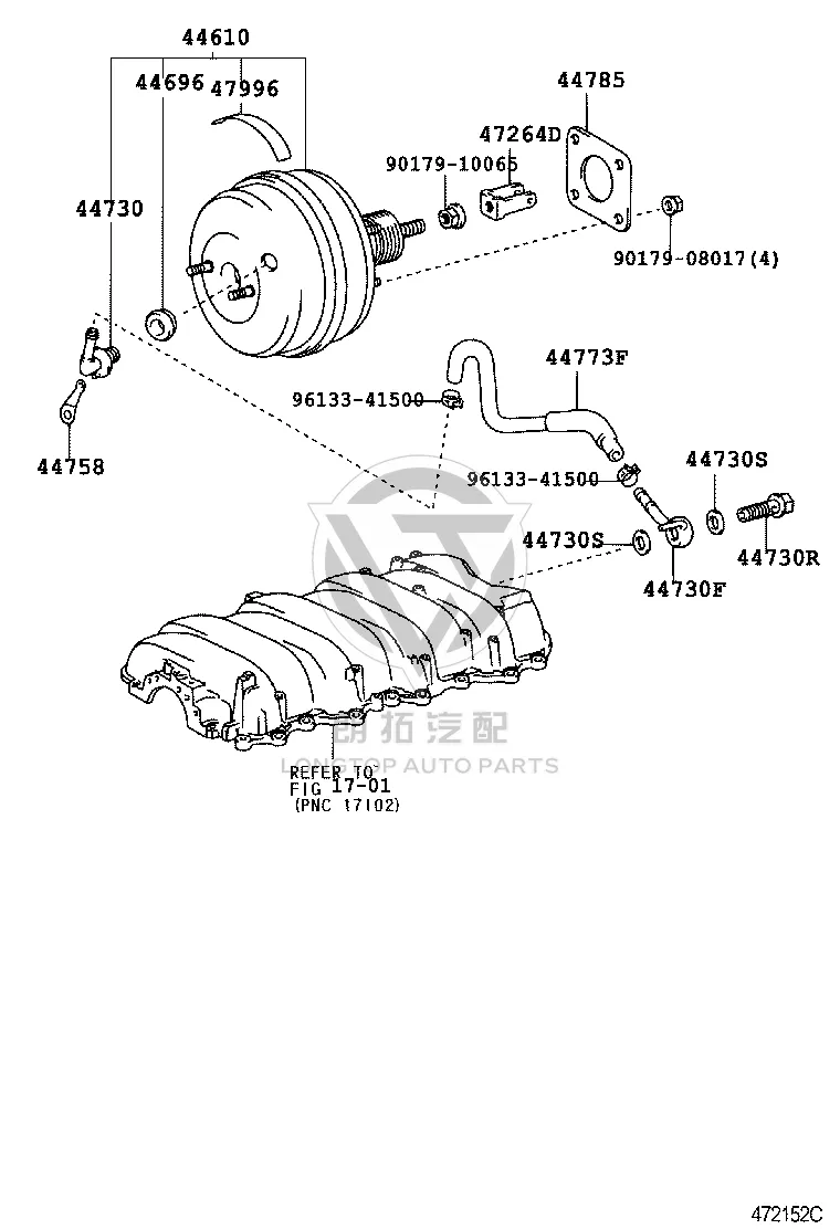 Brake Vacuum Pipe 44773-50040 for Lexus LS430
