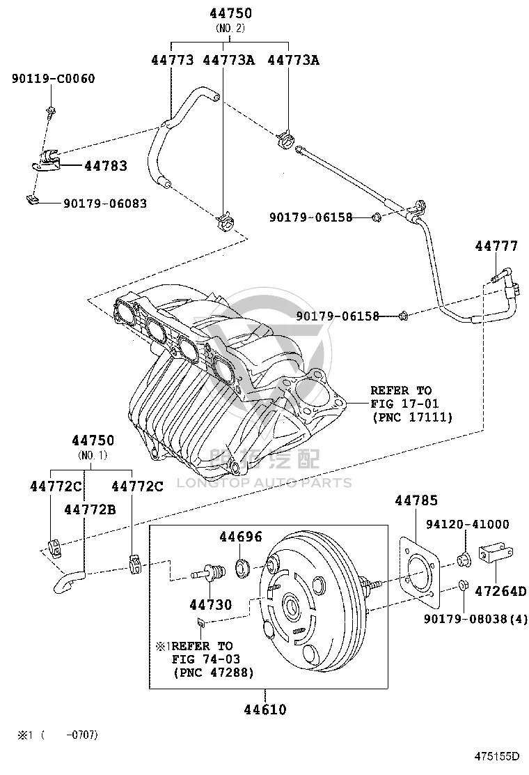Vacuum Hose Clamp 44783-28010 for Toyota Camry