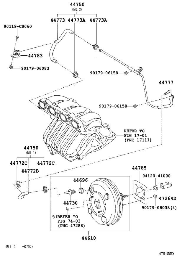 Vacuum Hose Clamp 44783-28010 for Toyota Camry