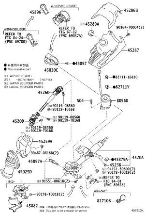 Ignition Switch Seat 45020-30B20 for Toyota Alphard