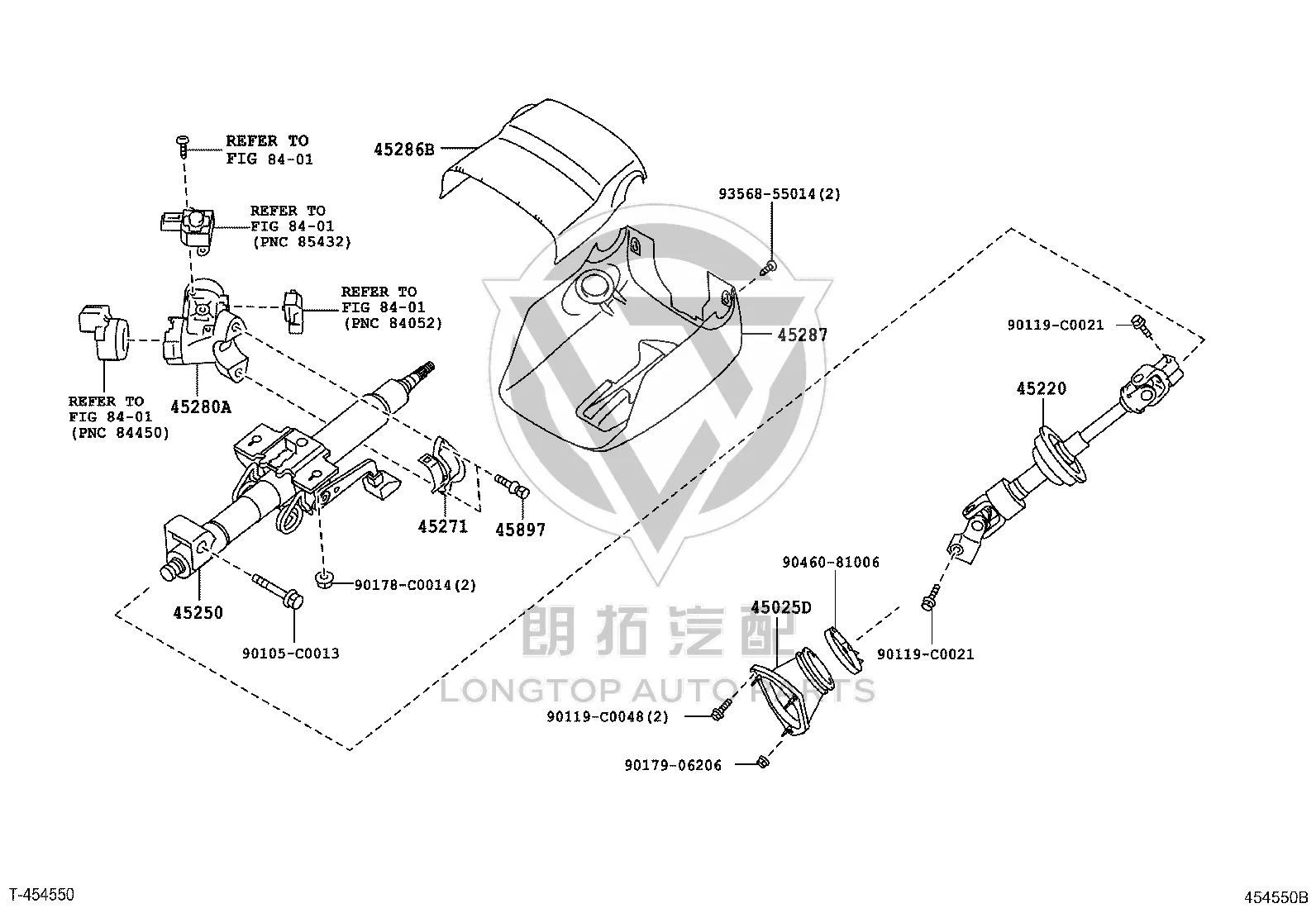 Steering Column Cover (Lower) 45025-33110 for Toyota Camry