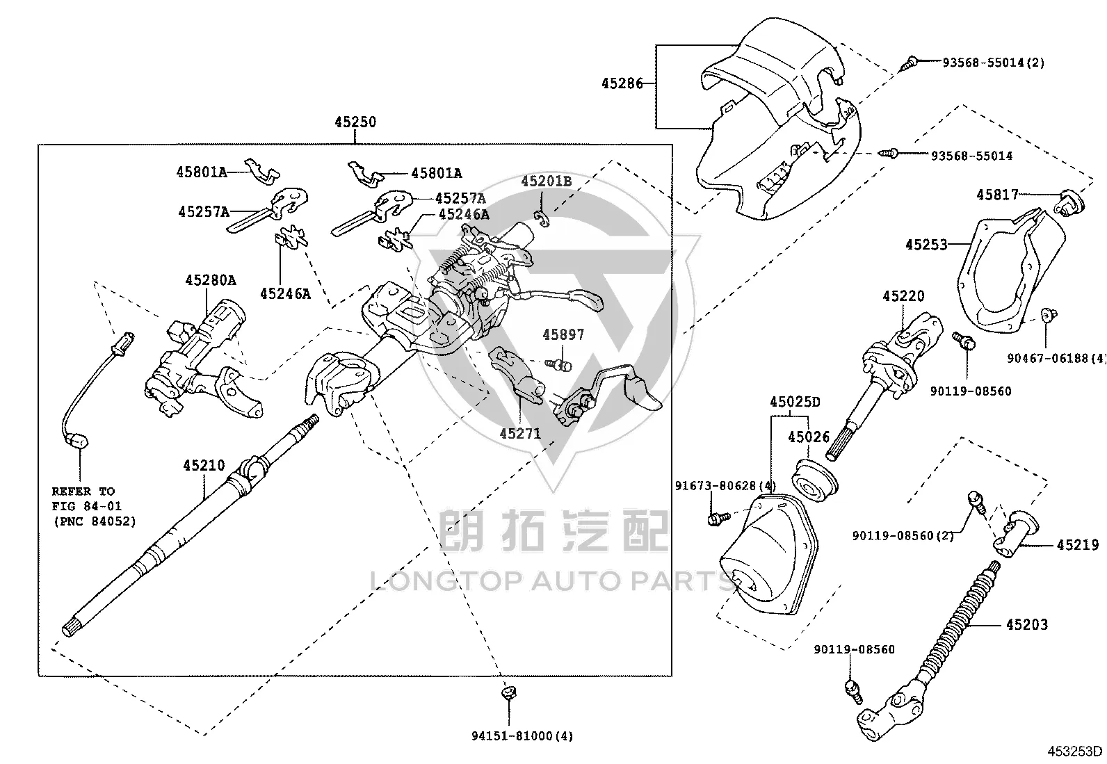Steering Shaft 45210-35250 for Toyota 4Runner