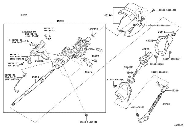 Steering Pipe Column Sheath Lower 45025-35370 for Toyota 4RUNNER