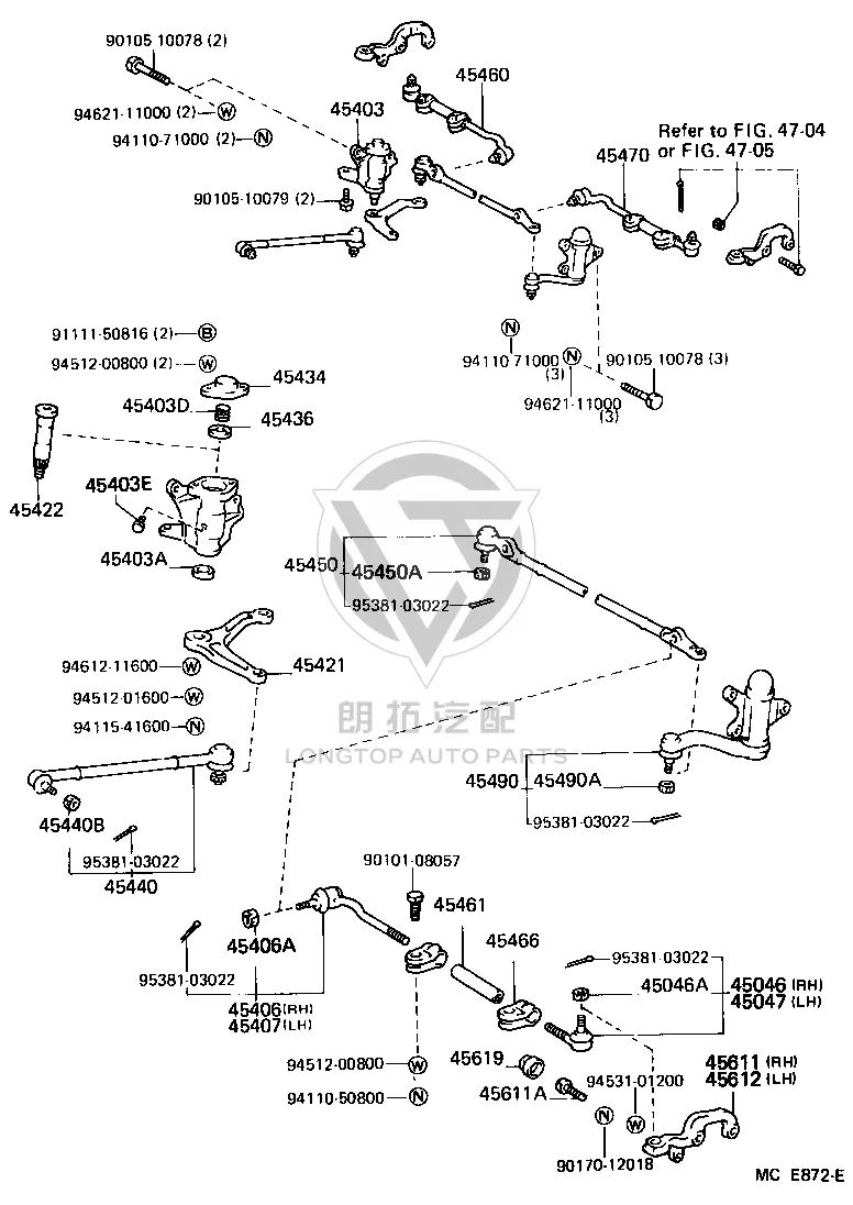 Front Left Outer Tie Rod End 45046-29215 for Toyota Hiace