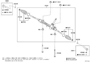 Steering Gear 45510-F4060 for Toyota C-HR