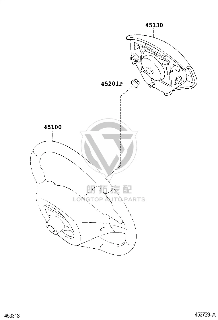 Steering Wheel 45100-13050 for Toyota Corolla