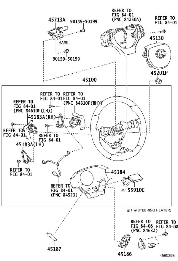 Steering Wheel 45100-30E31C3 for Lexus GS