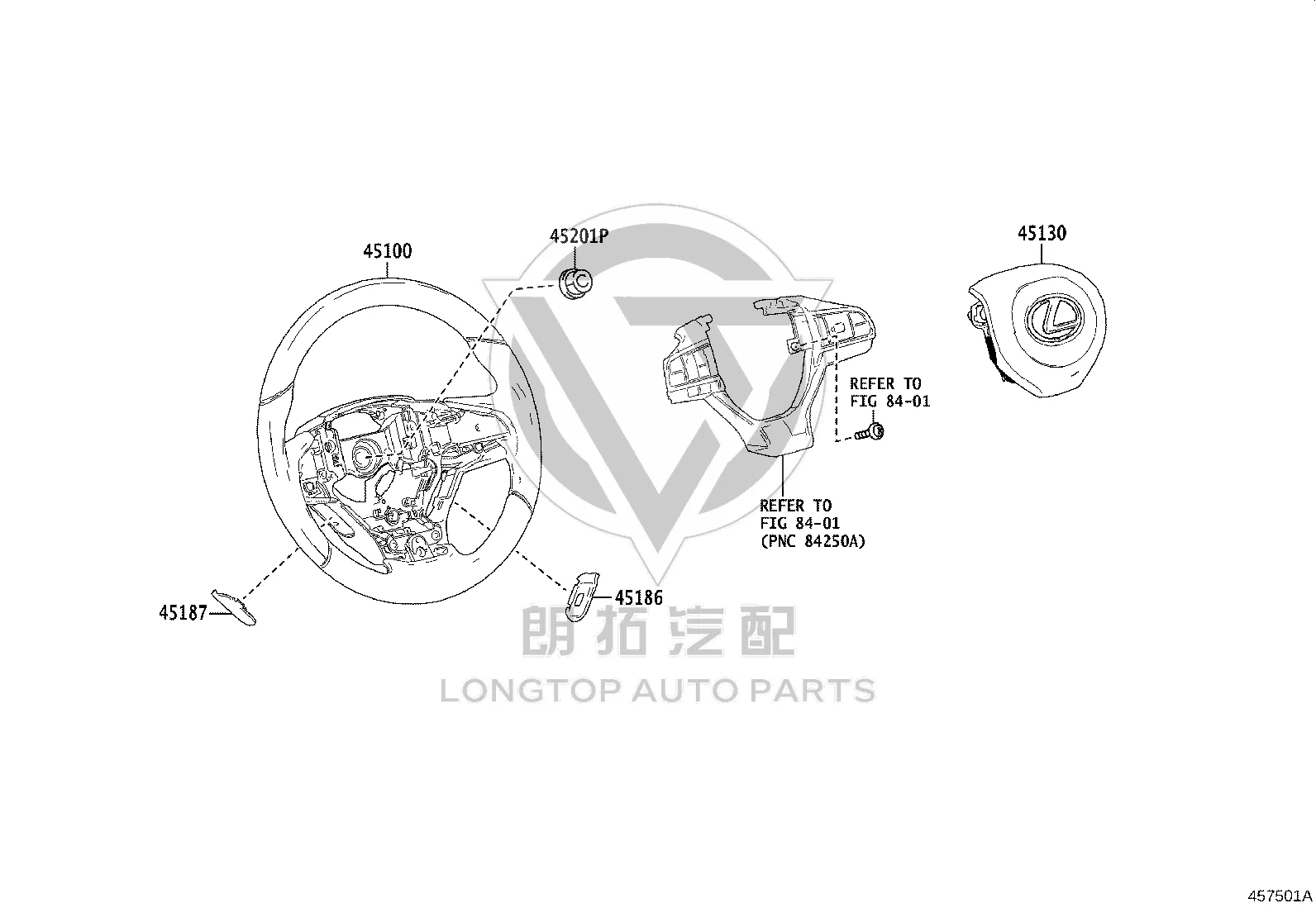 Driver Airbag 45130-48330 for Lexus RX