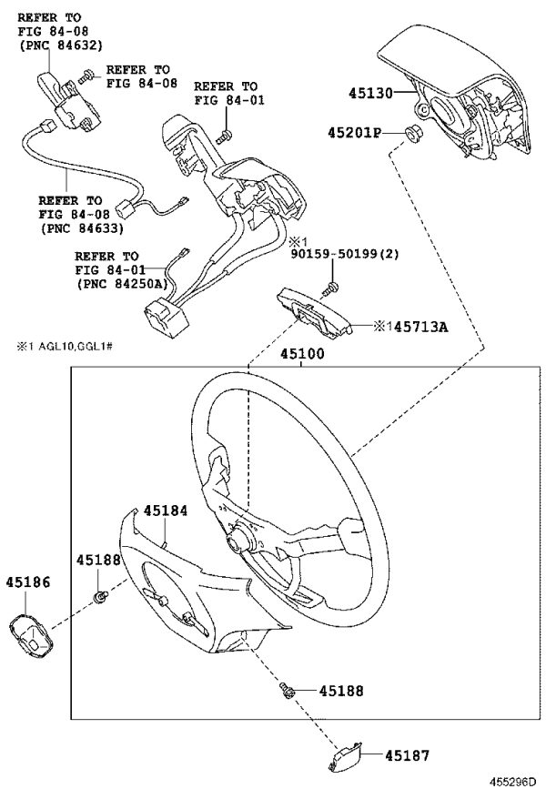 Driver Airbag 45130-48211-C0 for Lexus RX270