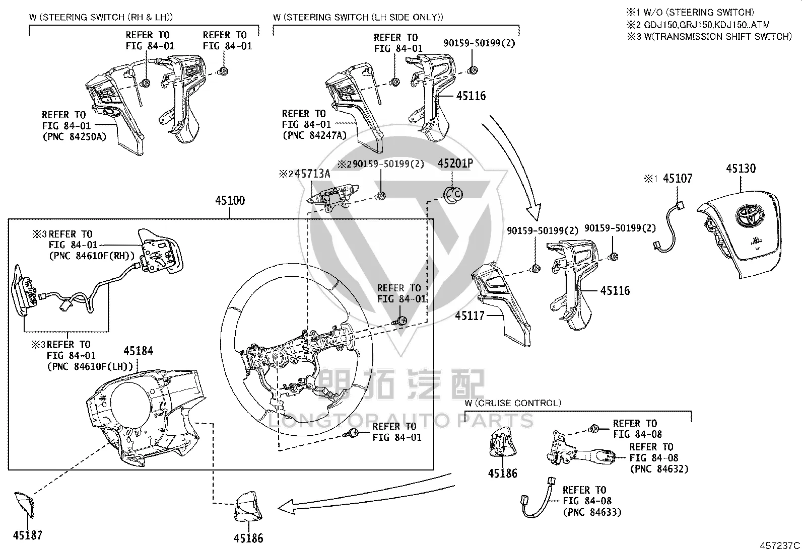 Driver Airbag 45130-60640 for Toyota Land Cruiser
