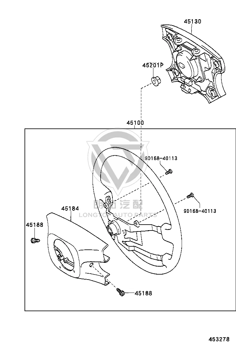 Steering Wheel Lower Cover 45184-02070-E1 for Toyota Vios
