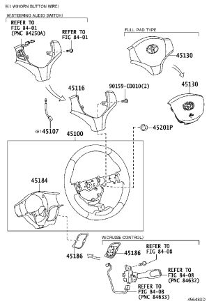 Driver Airbag 45130-0D380 for Toyota Vios