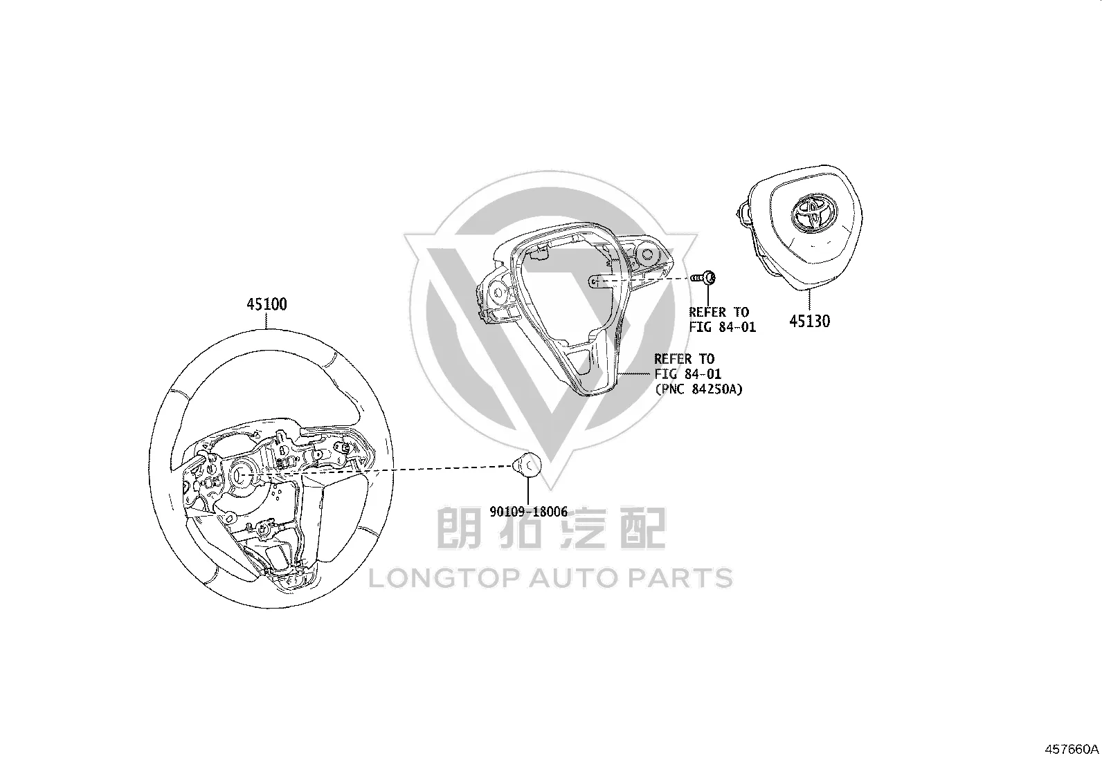 Driver airbag 45130-0R070 for Toyota RAV4