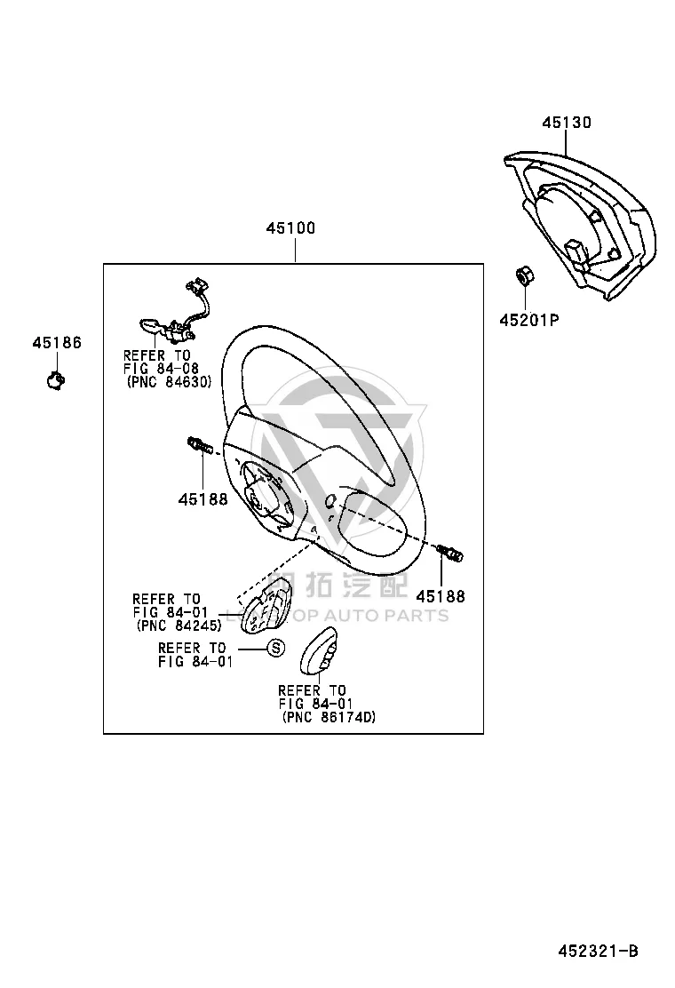 Driver Airbag 45130-30540-C0 for Lexus GS300