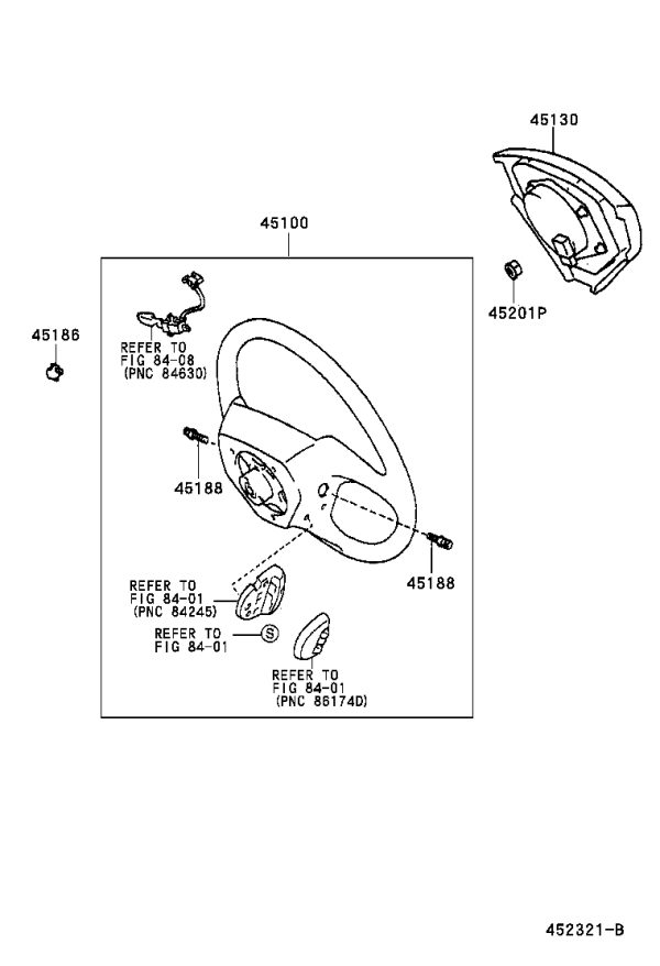 Driver Airbag 45130-30540 for Lexus GS300