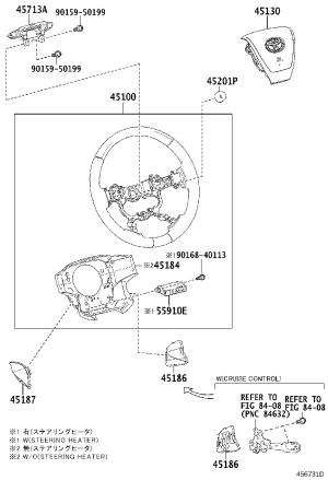 Driver Airbag 45130-58040 for Toyota Alphard