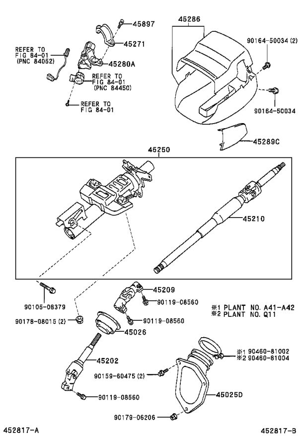 Lower Steering Column Shaft 45202-33060 for Toyota Camry