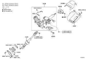 Steering Column 45250-0T052 for Toyota Venza