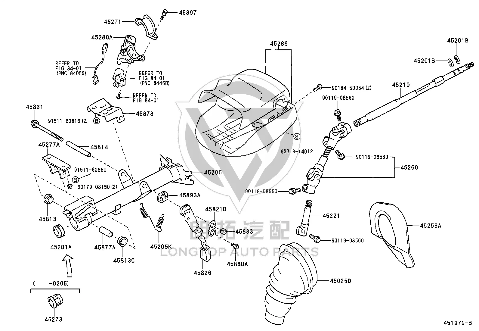 Steering Column Connecting Shaft (Lower) 45221-32120 for Toyota CELICA