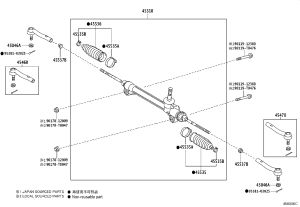 Steering Gear 45510-33011 for Toyota Camry