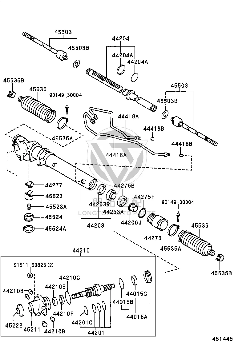 Left Power Steering Rack Boot 45536-26020 for Toyota HIACE