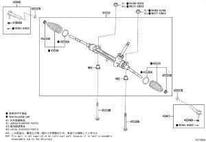 Steering Gear 45510-F4050 for Toyota IZOA