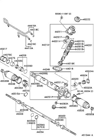 2# Steering Rack Housing Bracket 45515-06011 for Toyota Avalon