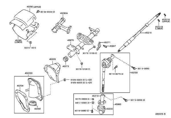 Steering Column Tube Assembly 45870-35340 for Toyota 4Runner