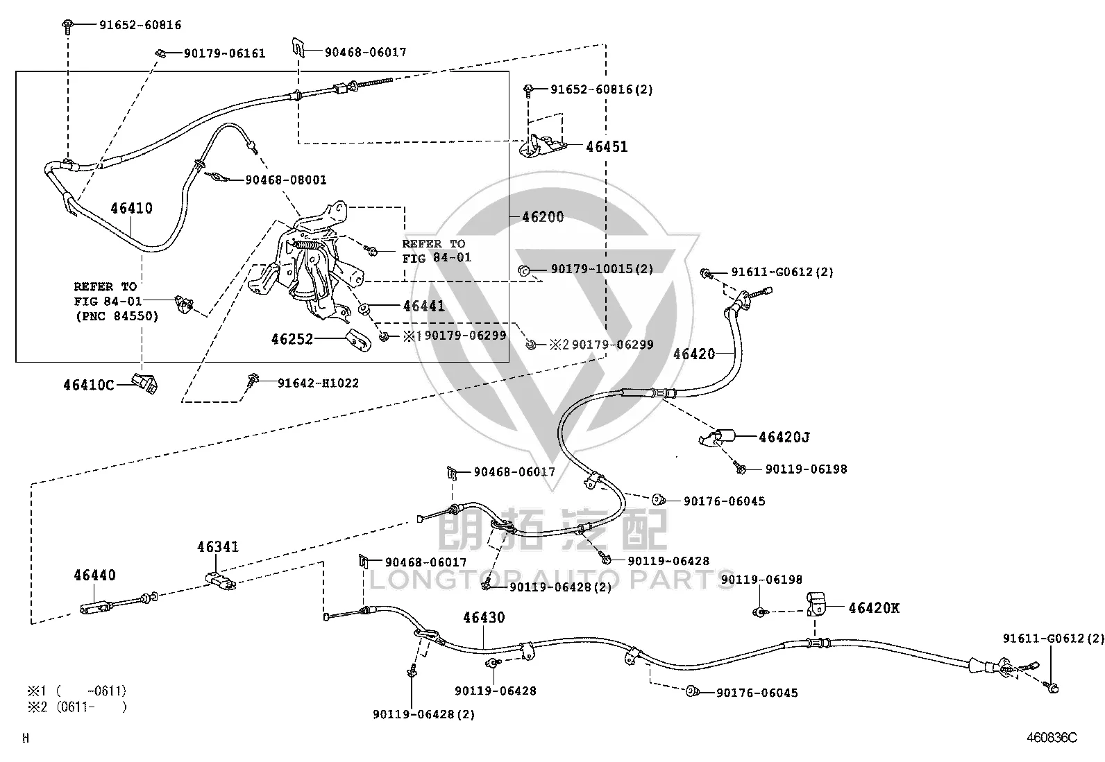 Parking Brake Cable 46430-33171 for Toyota Camry