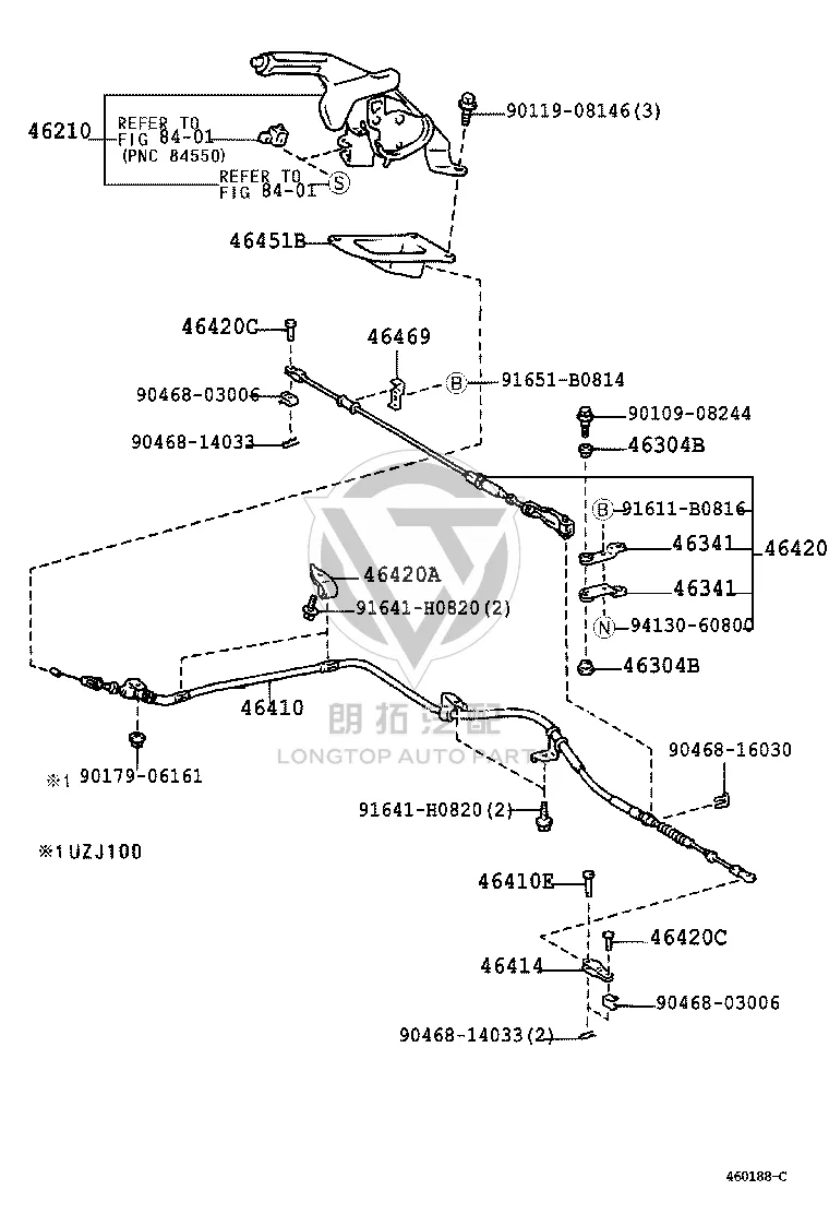 Parking Brake Cable 46420-60011 for Toyota Land Cruiser