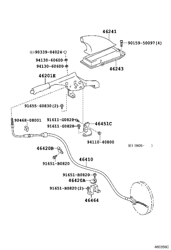 Parking Brake Lever Cover 46243-36031-E0 for Toyota Coaster