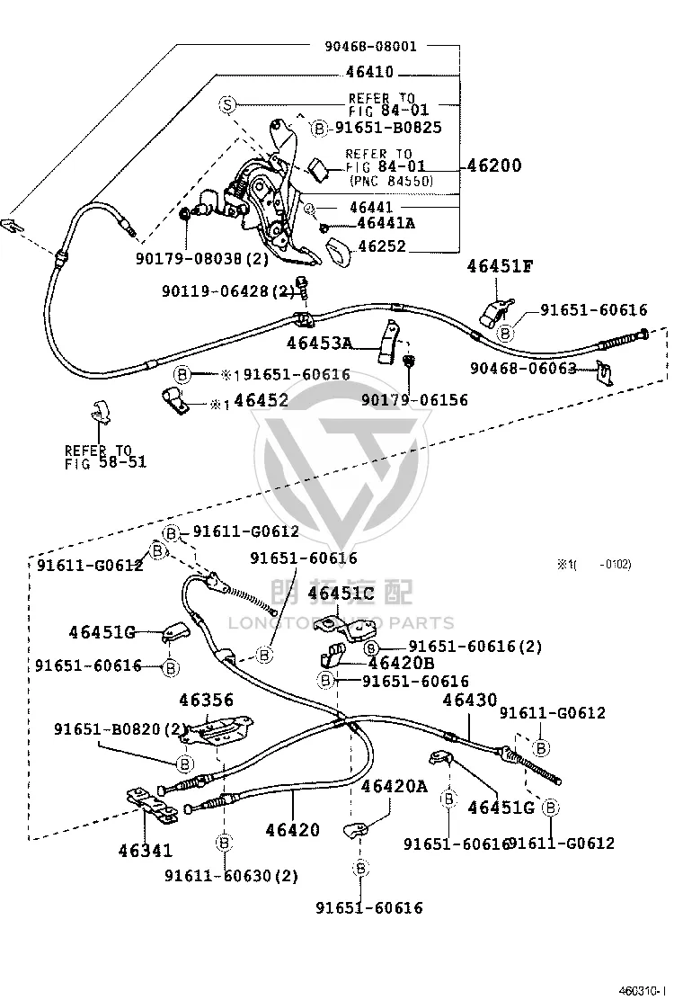 Parking Brake Cable 46430-28391 for Toyota Previa