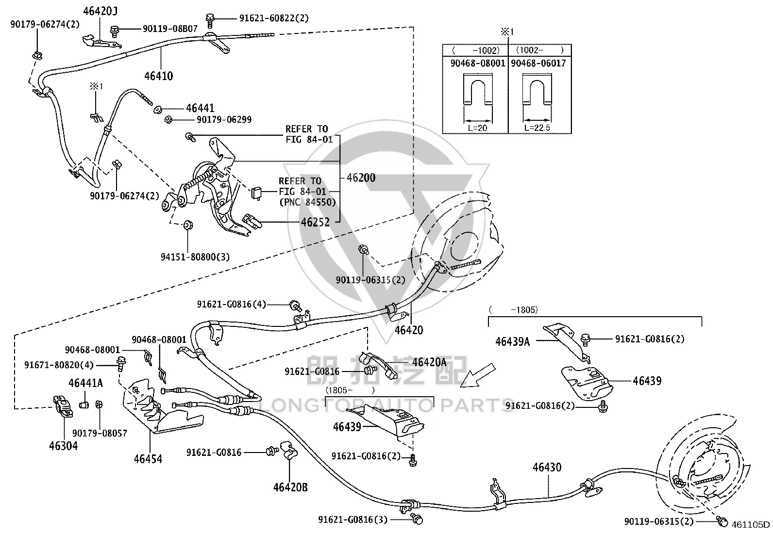 Nut 46441-35020 for Toyota 4RUNNER