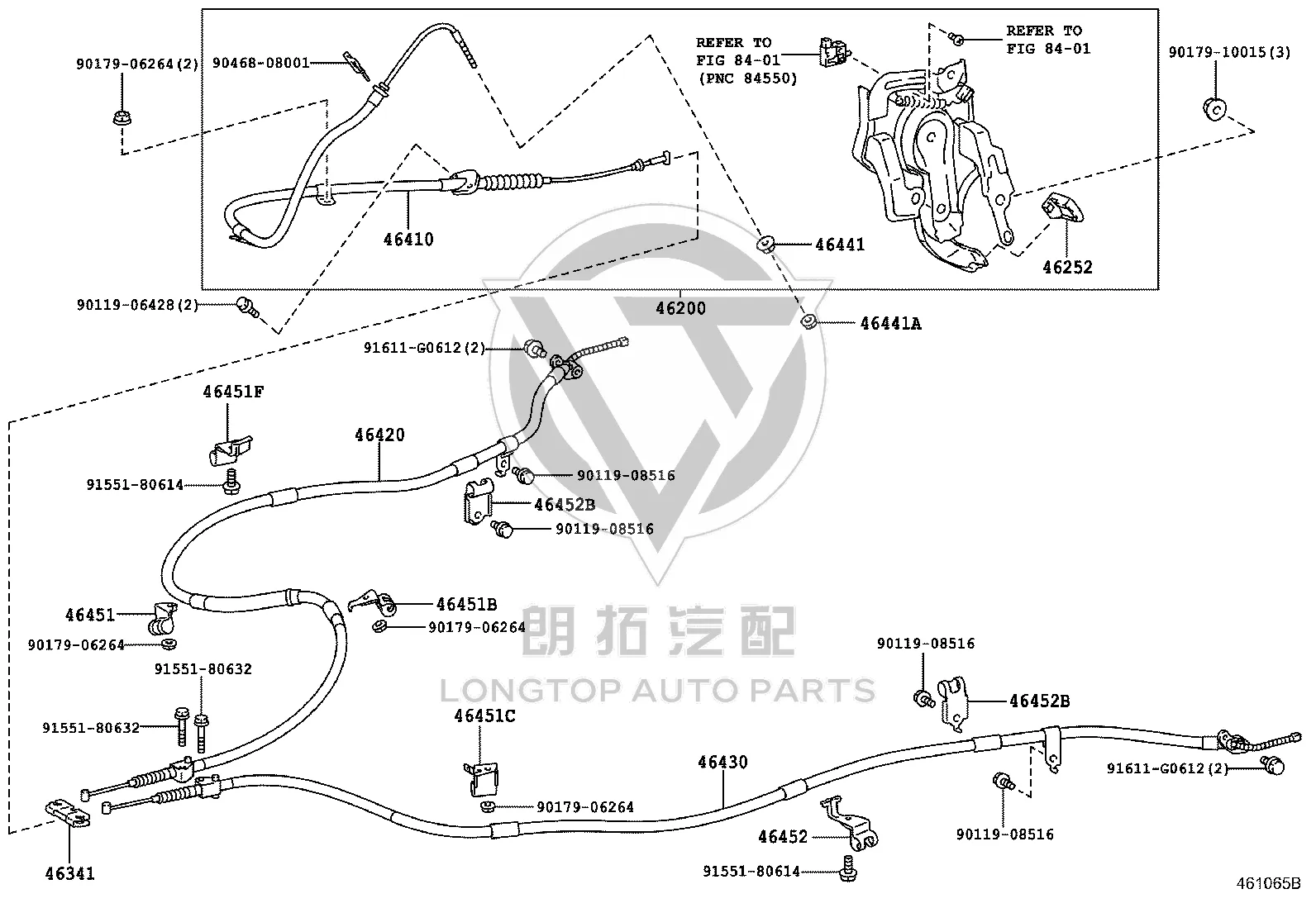 Front Parking Brake Cable 46410-48150 for Lexus RX270