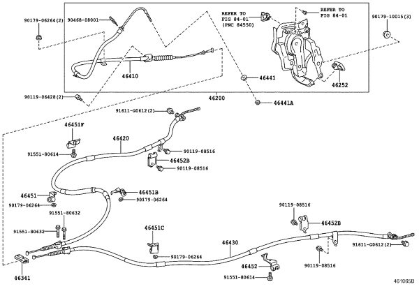 Front Parking Brake Cable 46410-48150 for Lexus RX270