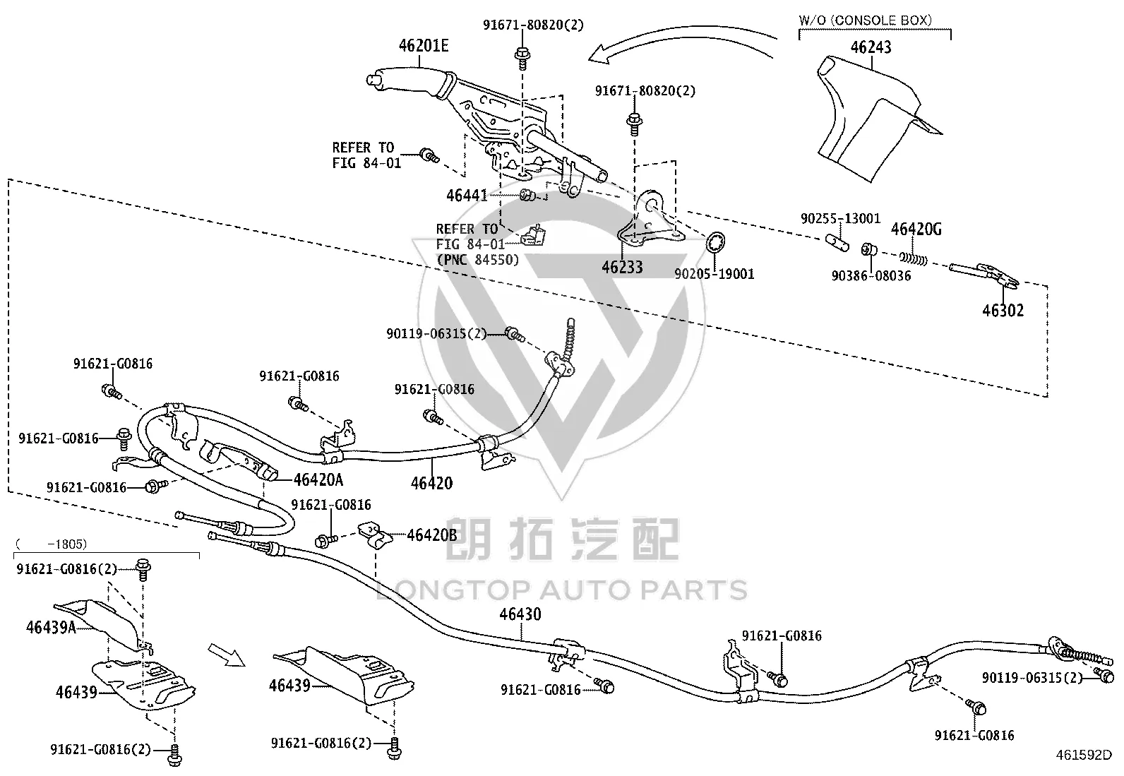 Parking Brake Cable 46430-60042 for Toyota Land Cruiser Prado