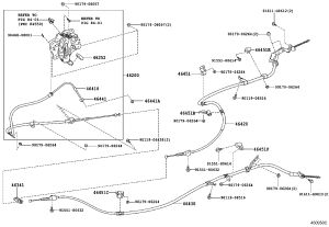 Parking brake cable (rear left) 46430-48151 for Toyota Highlander
