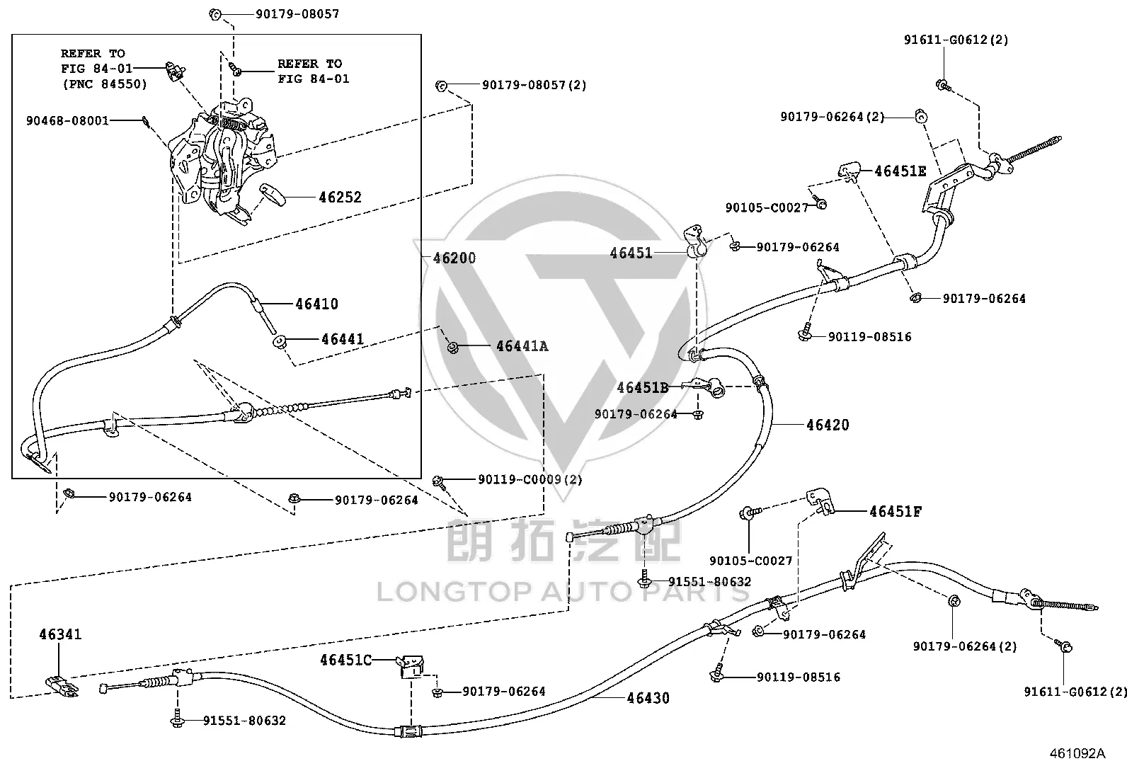 No.1 Cable Tube Bracket 46451-48080 for Toyota Highlander