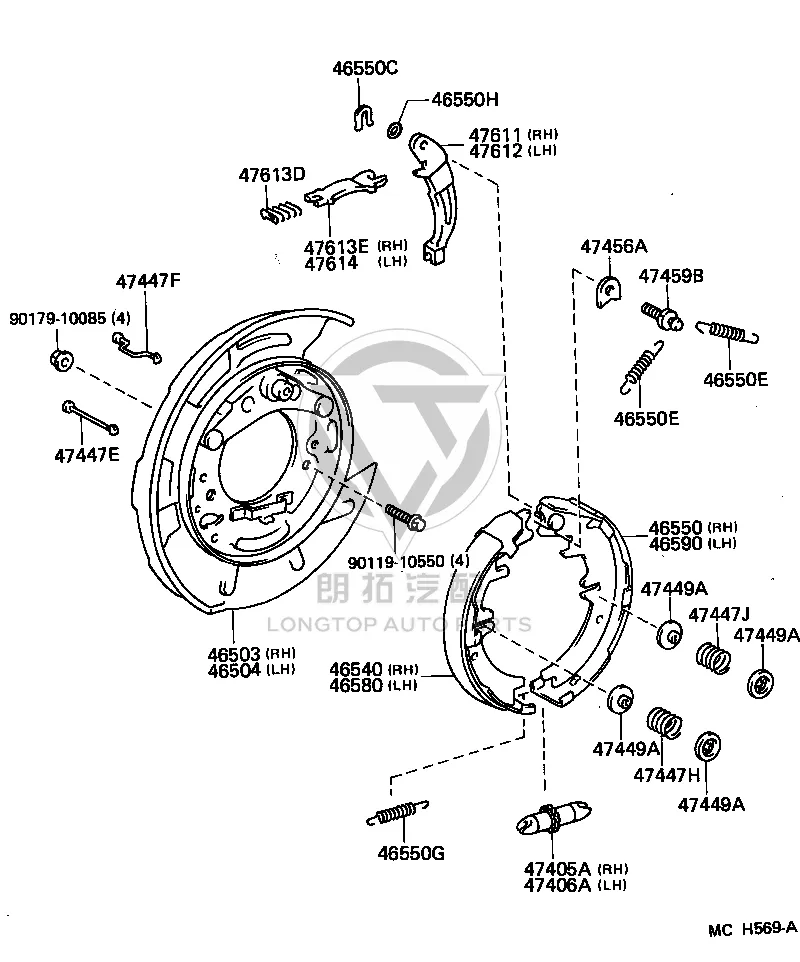 Rear Right Brake Backing Plate 46503-50010 for Toyota Celsior