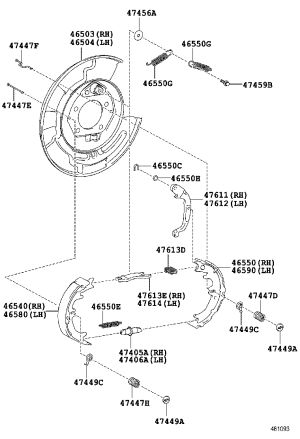 Parking Brake Shoe 46540-0E010 for Toyota Highlander