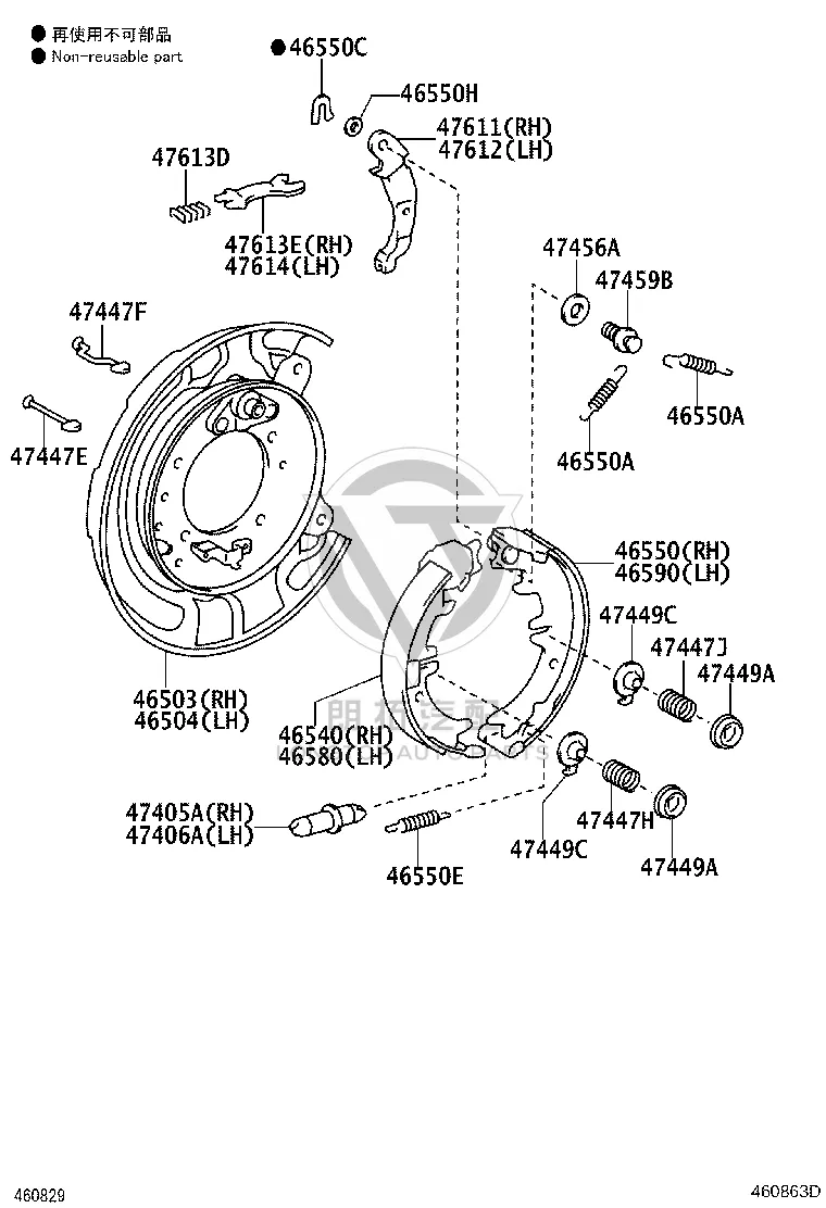 Parking Brake Pad 46540-28020 for Toyota ALPHARD