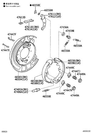 Parking Brake Pad 46540-28020 for Toyota ALPHARD