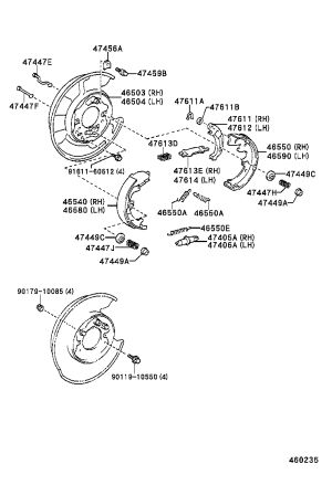Parking Brake Shoe 46550-44010 for Toyota Alphard
