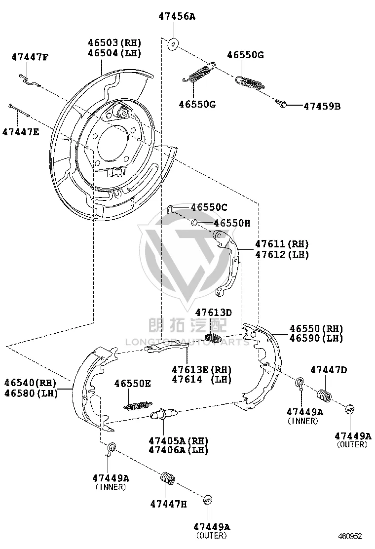 Parking Brake Pad 46540-48030 for Toyota Highlander