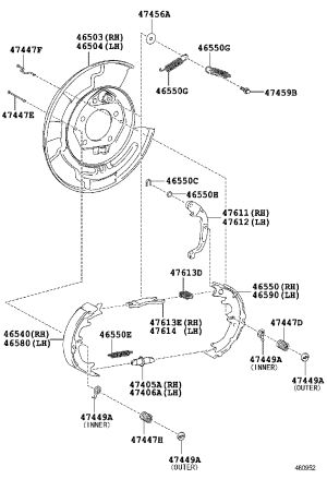 Parking Brake Pad 46550-48030 for Toyota Highlander